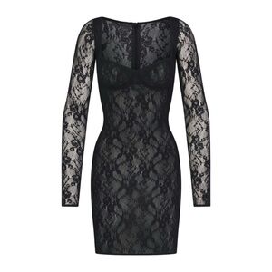 🖤Skims Lace Underwire Mini Dress, Medium, Onyx, NWT✨ (rare deadstock!)